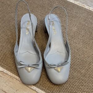 Prada Women's powder blue Slingback Shoes worn 1x